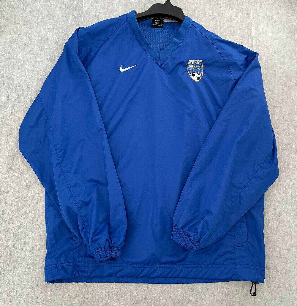VINTAGE Nike Jacket Adult Small Blue Pullover IMG Soccer Academy Lined Mens S